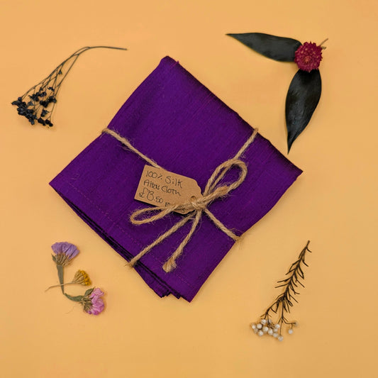 100% SILK Reading Cloth - Purple