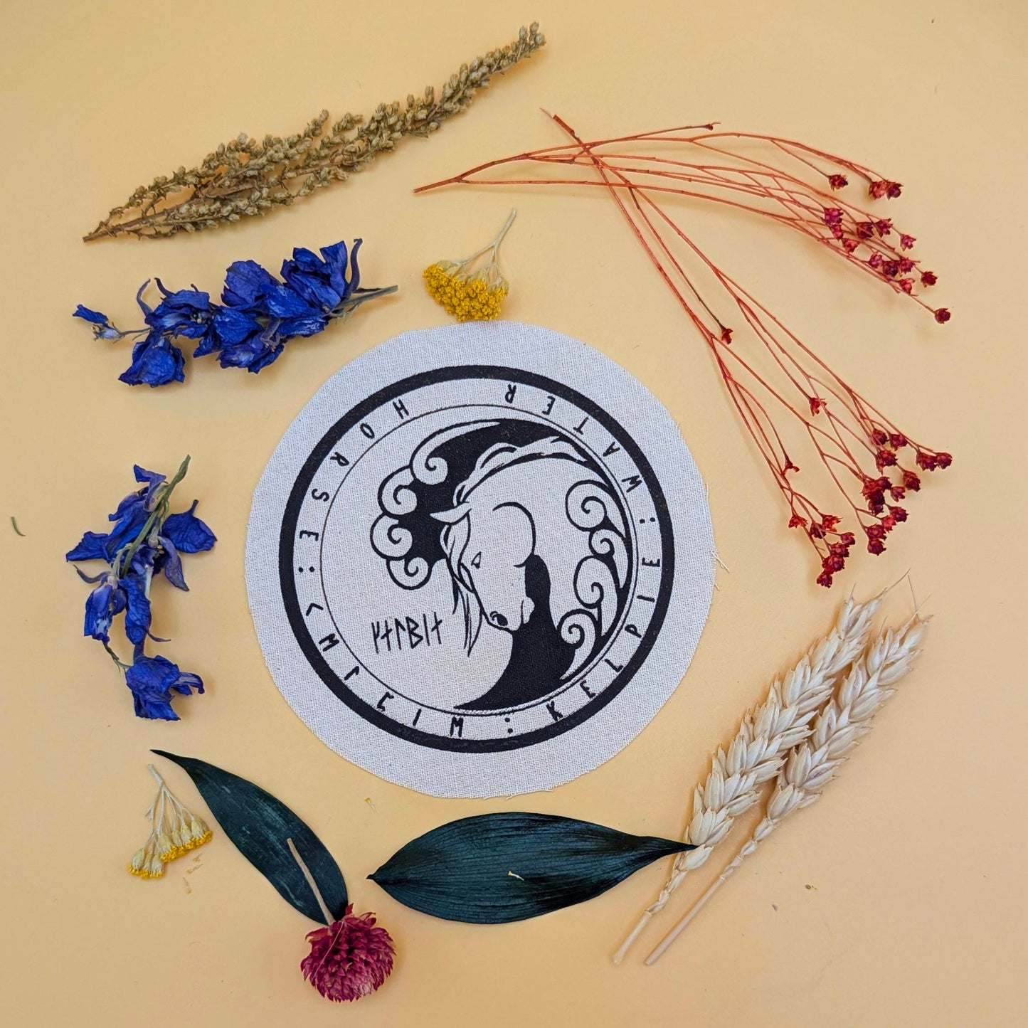 'Canvas Horse/Kelpie' Round Patch