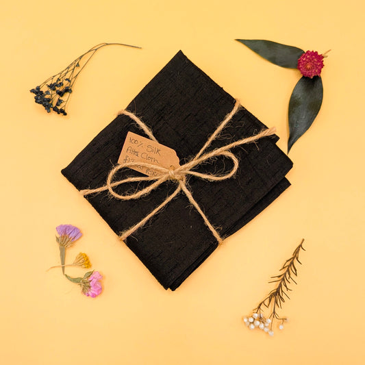 100% SILK Reading Cloth - Black