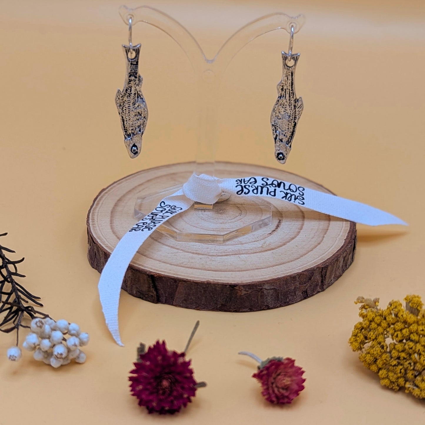 Silver Sardine Earrings