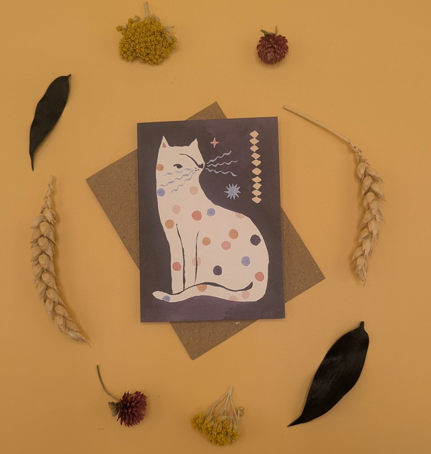 Dotty Cat Mini Card | Blank Card | Mini Greeting Cards