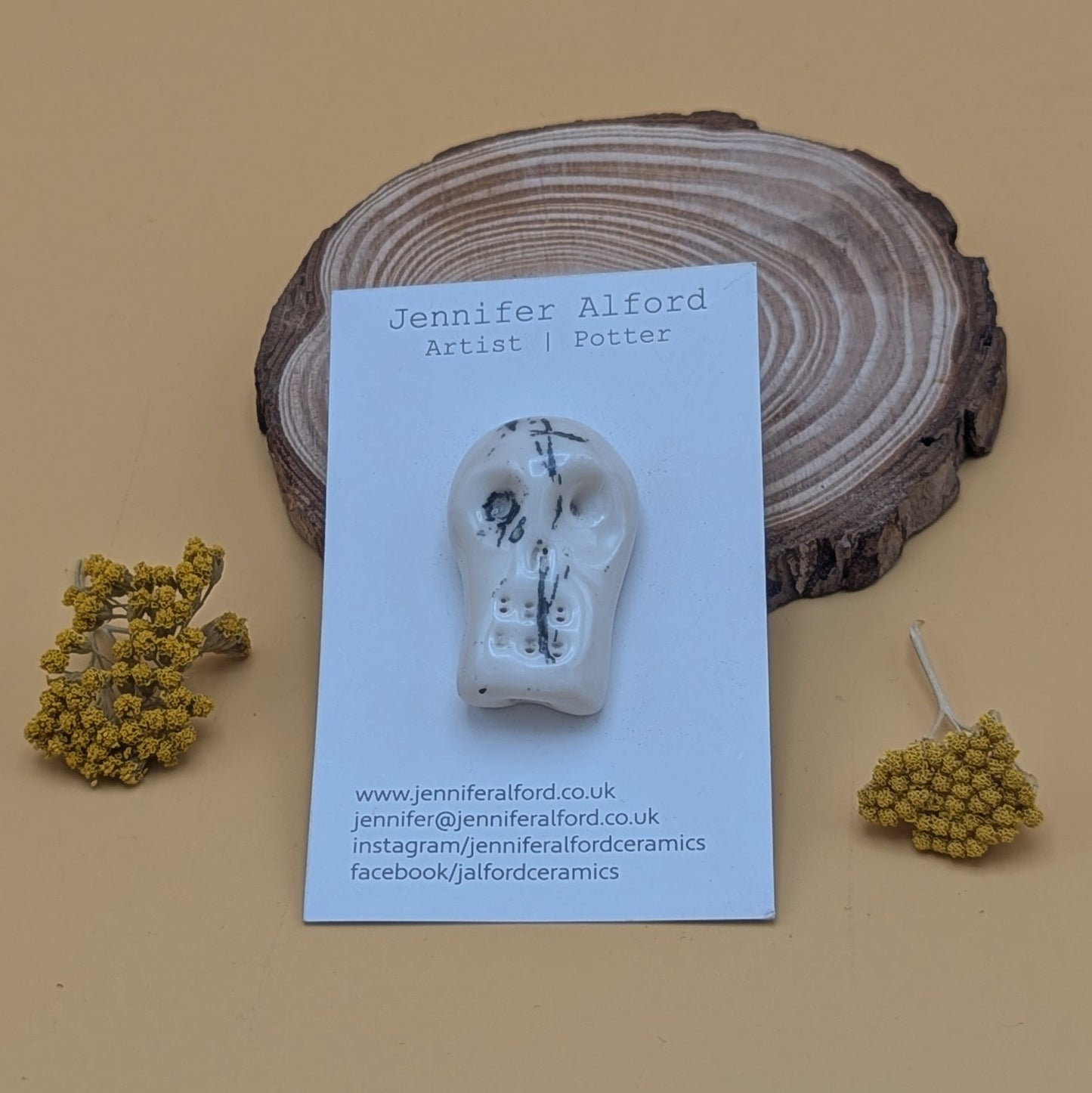 Porcelain Skull Badge