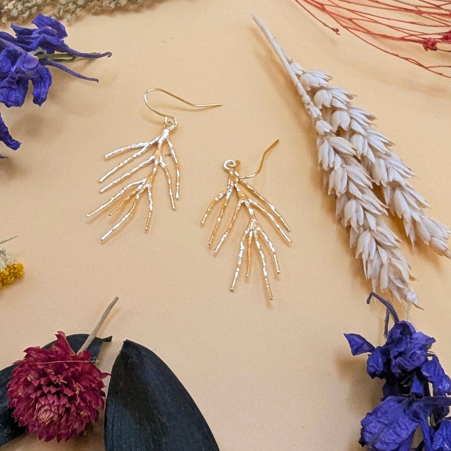 Pine Needle Leaf Drop Earrings