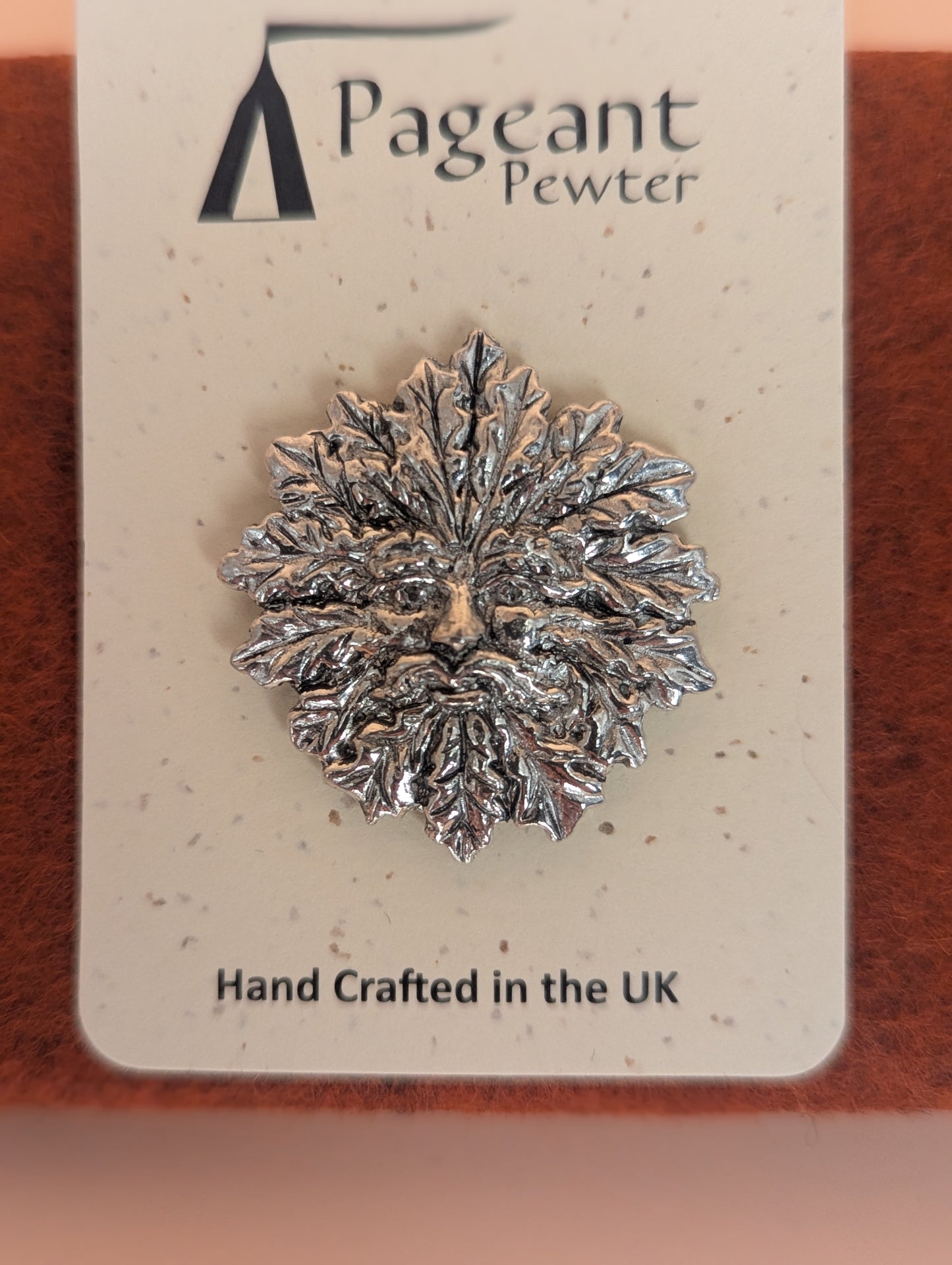 Pewter Green Man Pin Badge