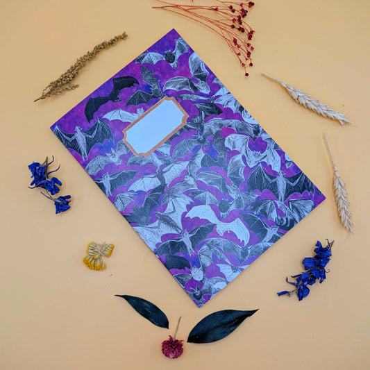 Chiroptera Bat A5 Recycled Notebook - 76 Lined Pages
