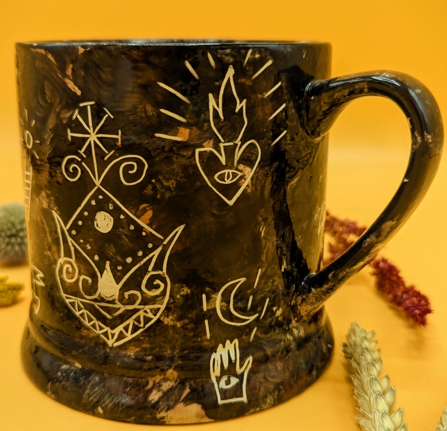 Sgraffito Mega Mug for Luck