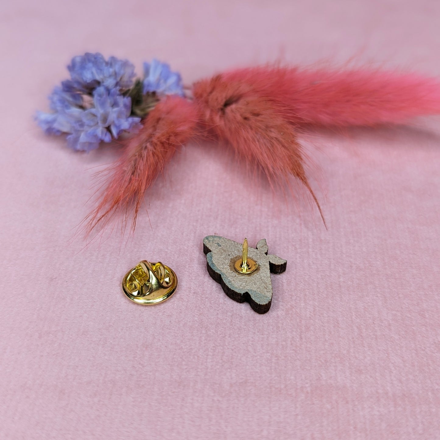 Small Wooden Moth Badge by Kalin Lin