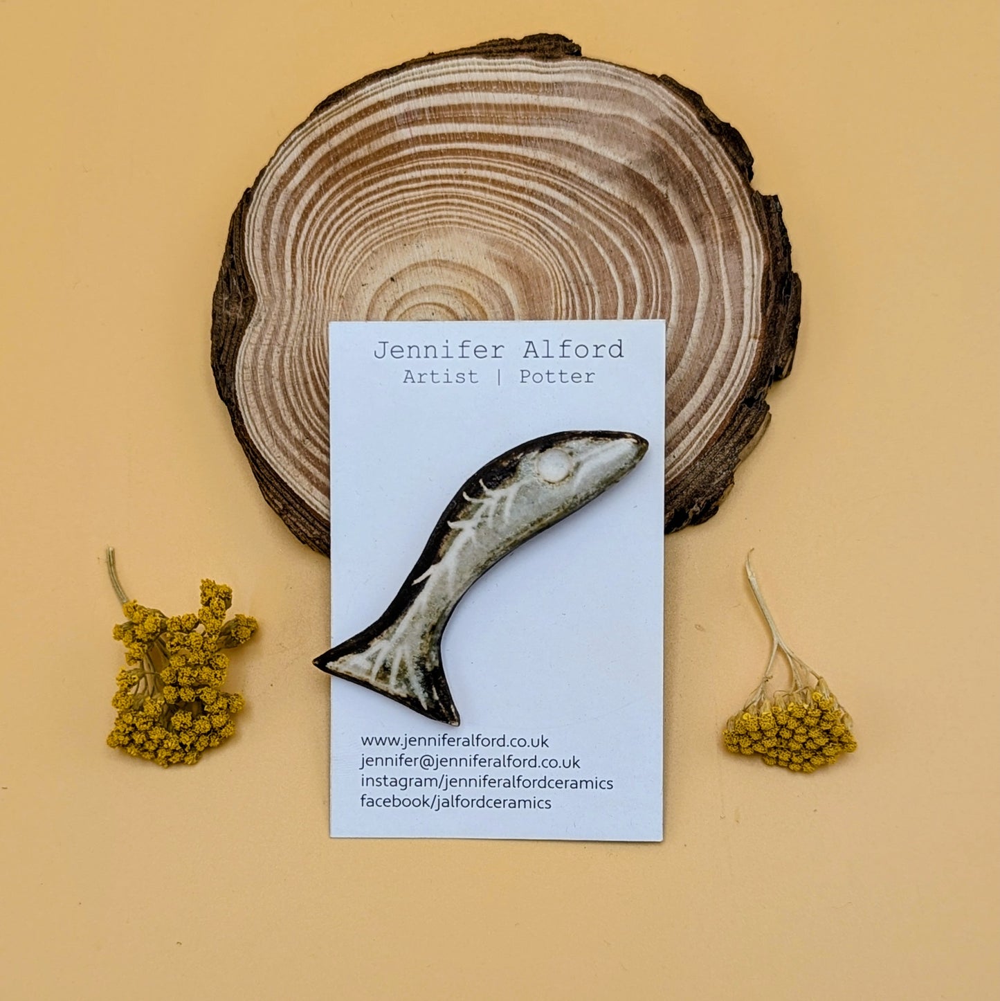 Stoneware Fish Badge