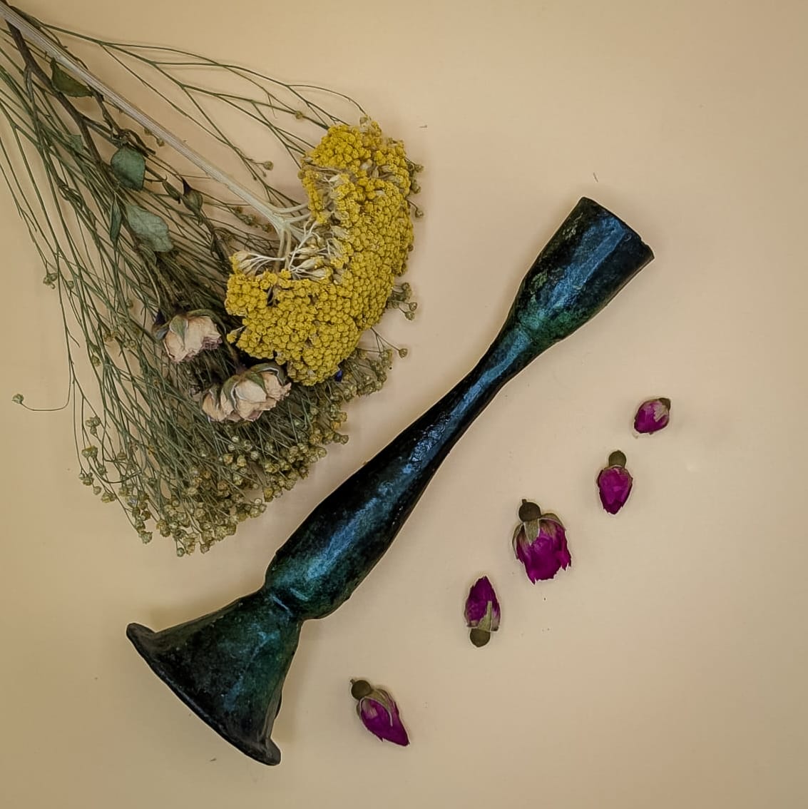 Verdigris Iron Candle Holder
