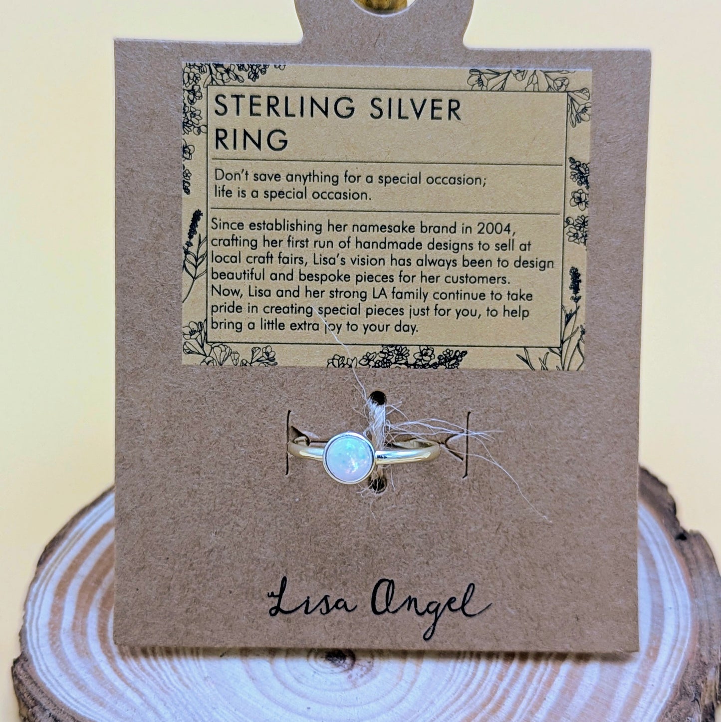 Sterling Silver Round Opal Ring