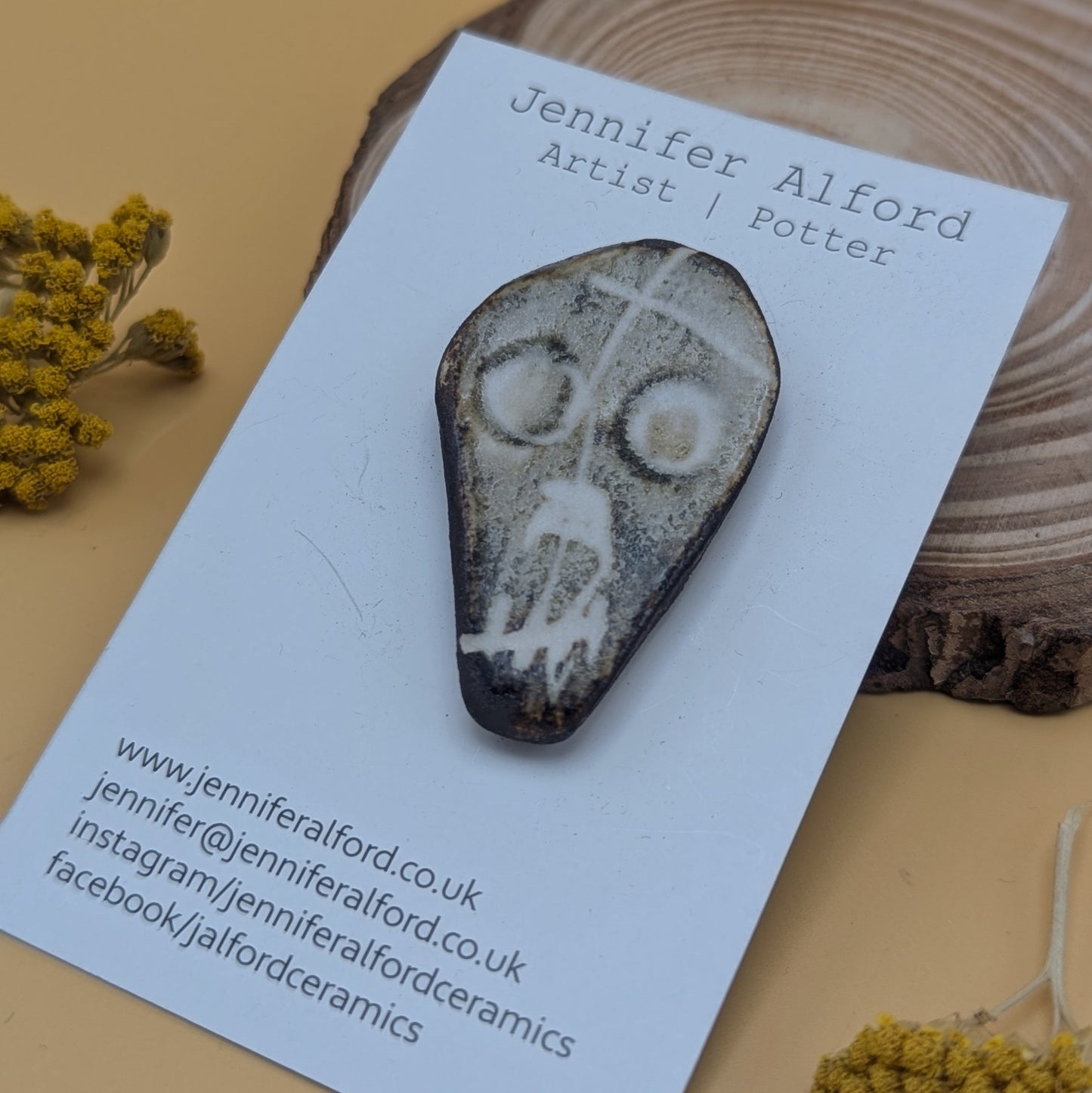 Wild Clay Skull Badge