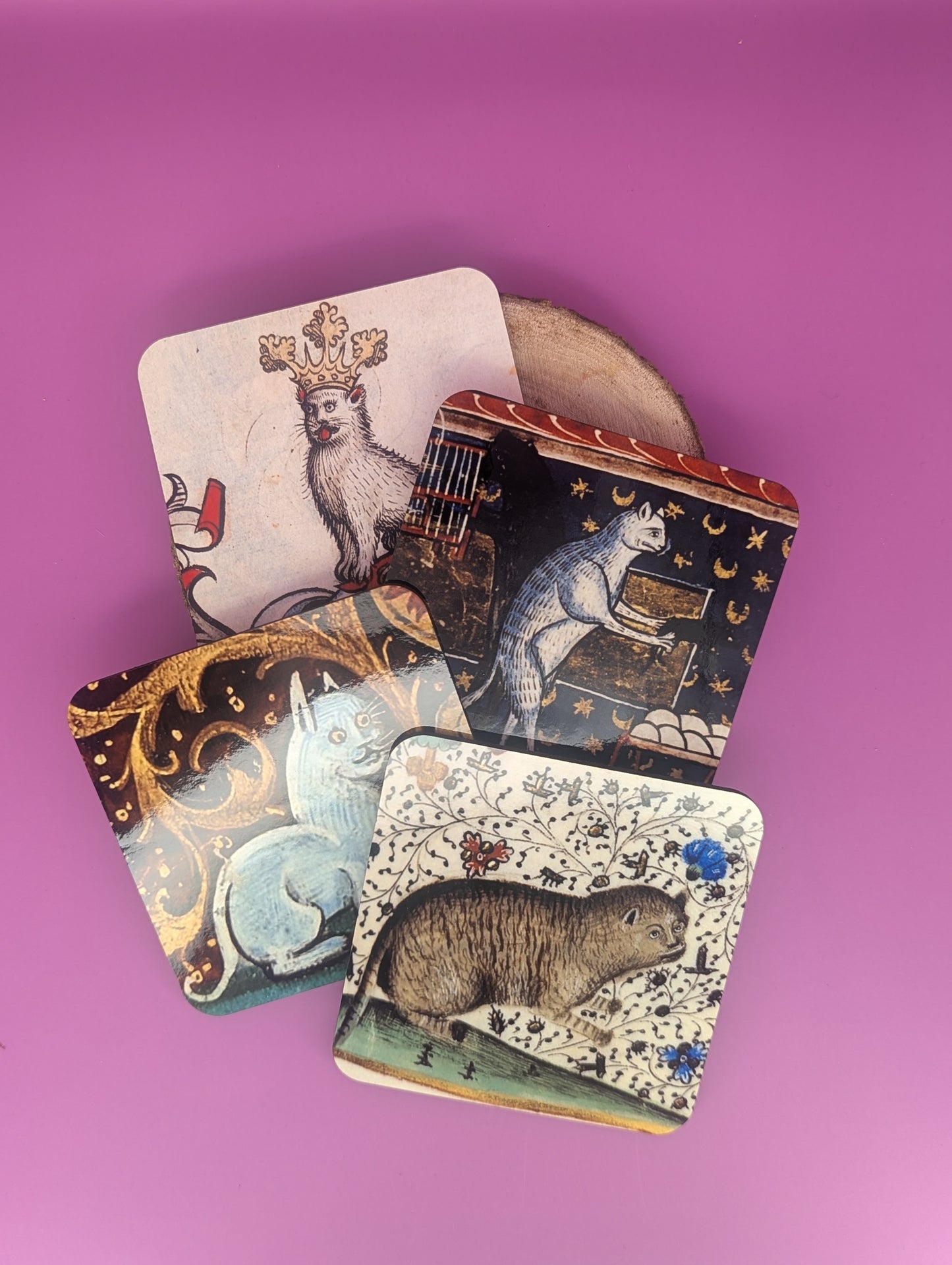 'Medieval Cats' Coasters