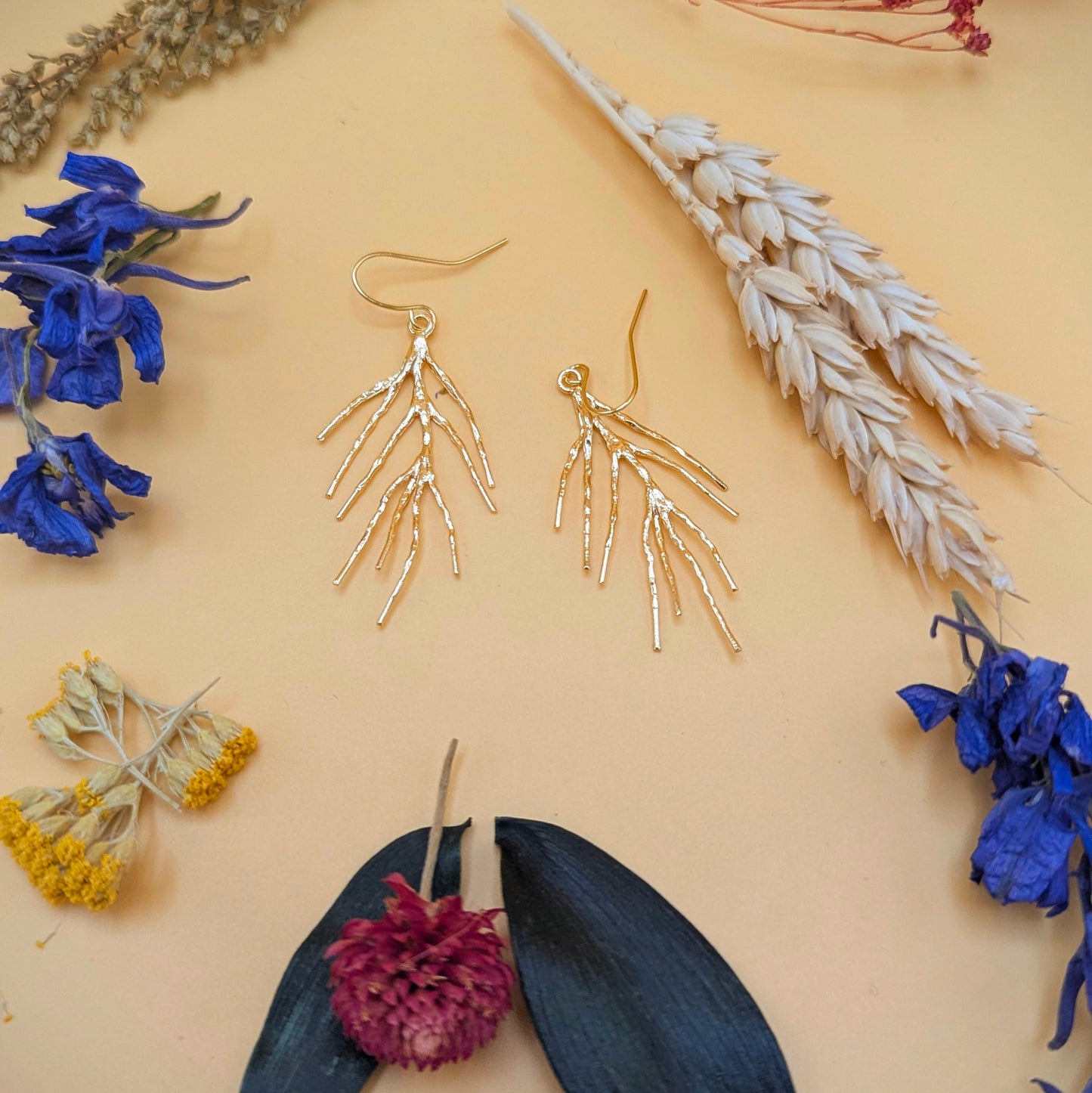 Pine Needle Leaf Drop Earrings
