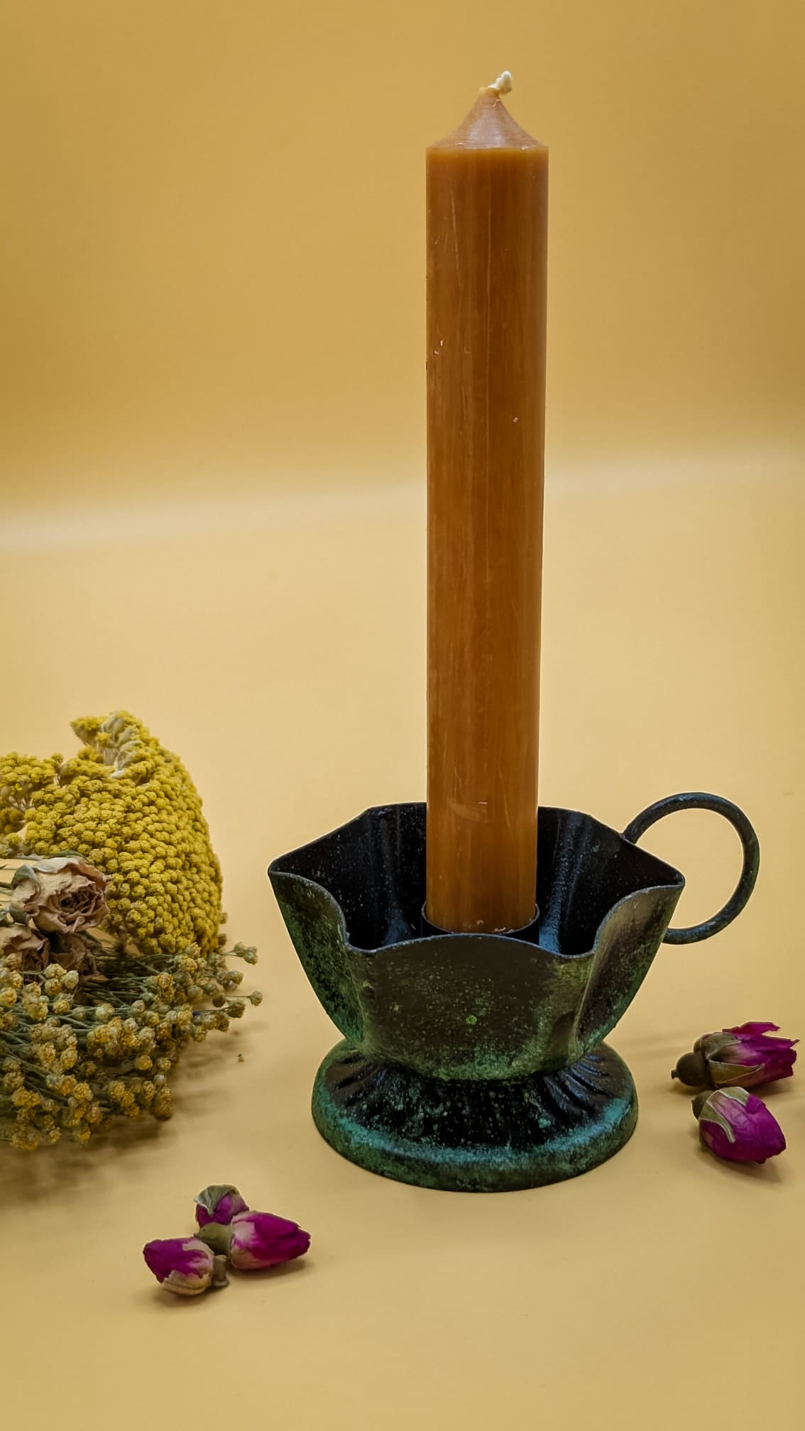 Vintage Moss Iron Candle Holder