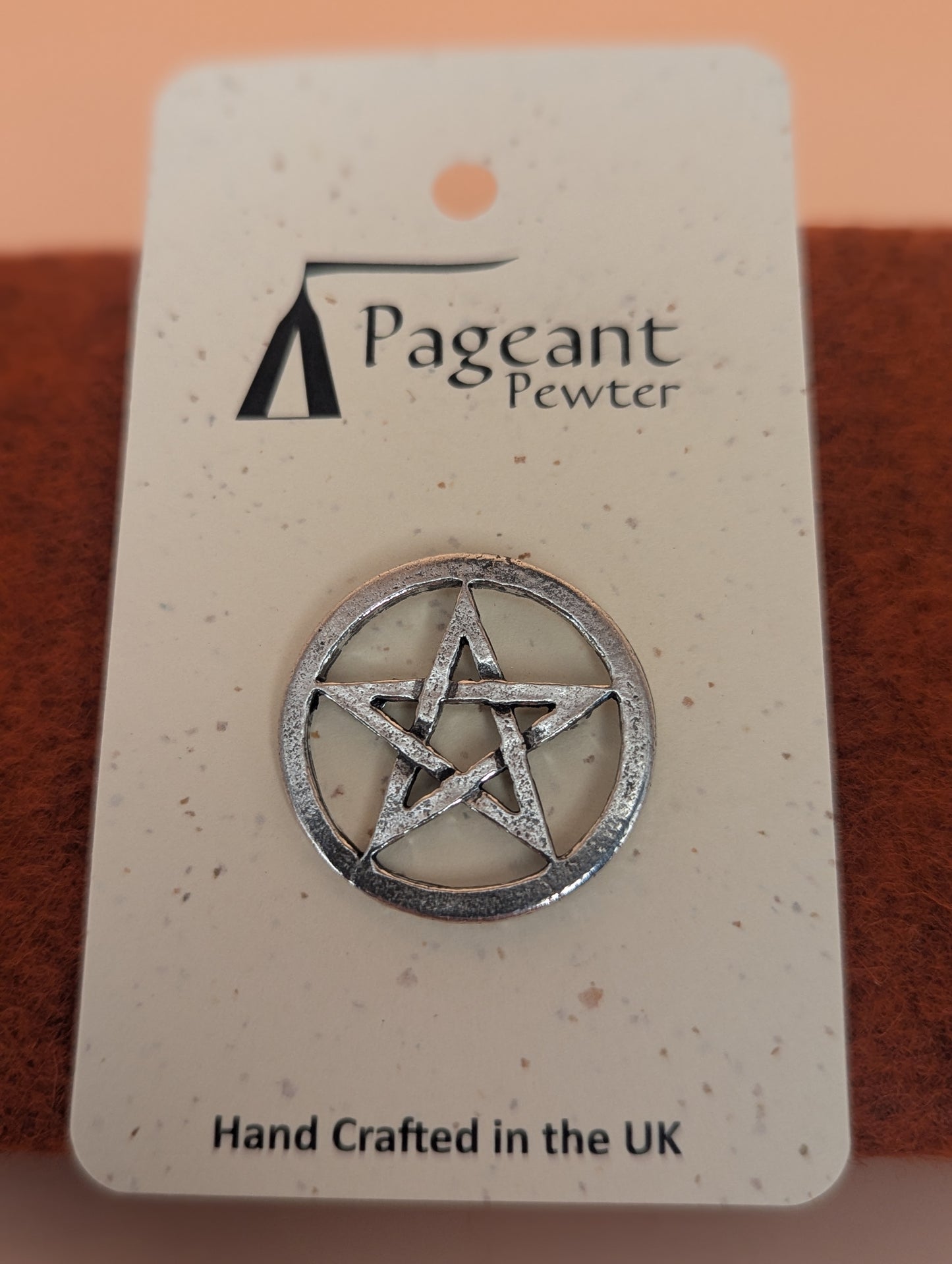 Pewter Open Pentacle Pin Badge