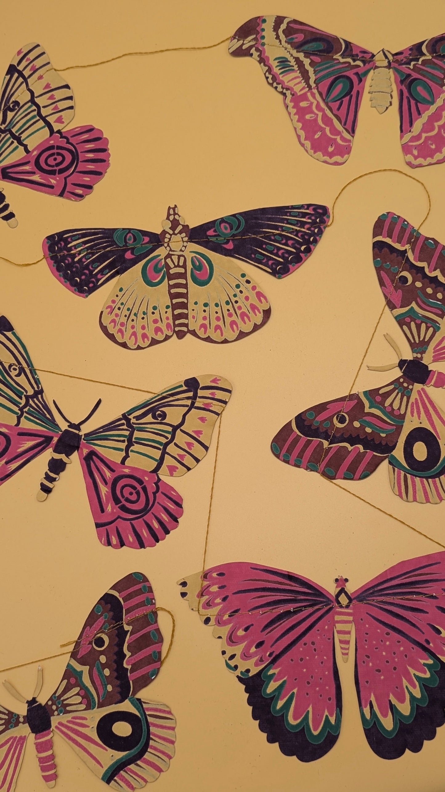 Colourful Butterflies Sewn Garland by East End Press