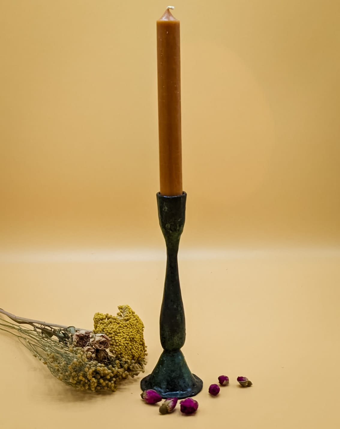 Verdigris Iron Candle Holder