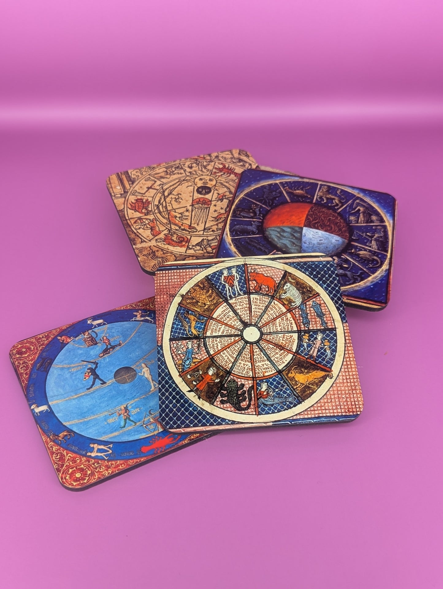 'Medieval Zodiac Chart' Coasters