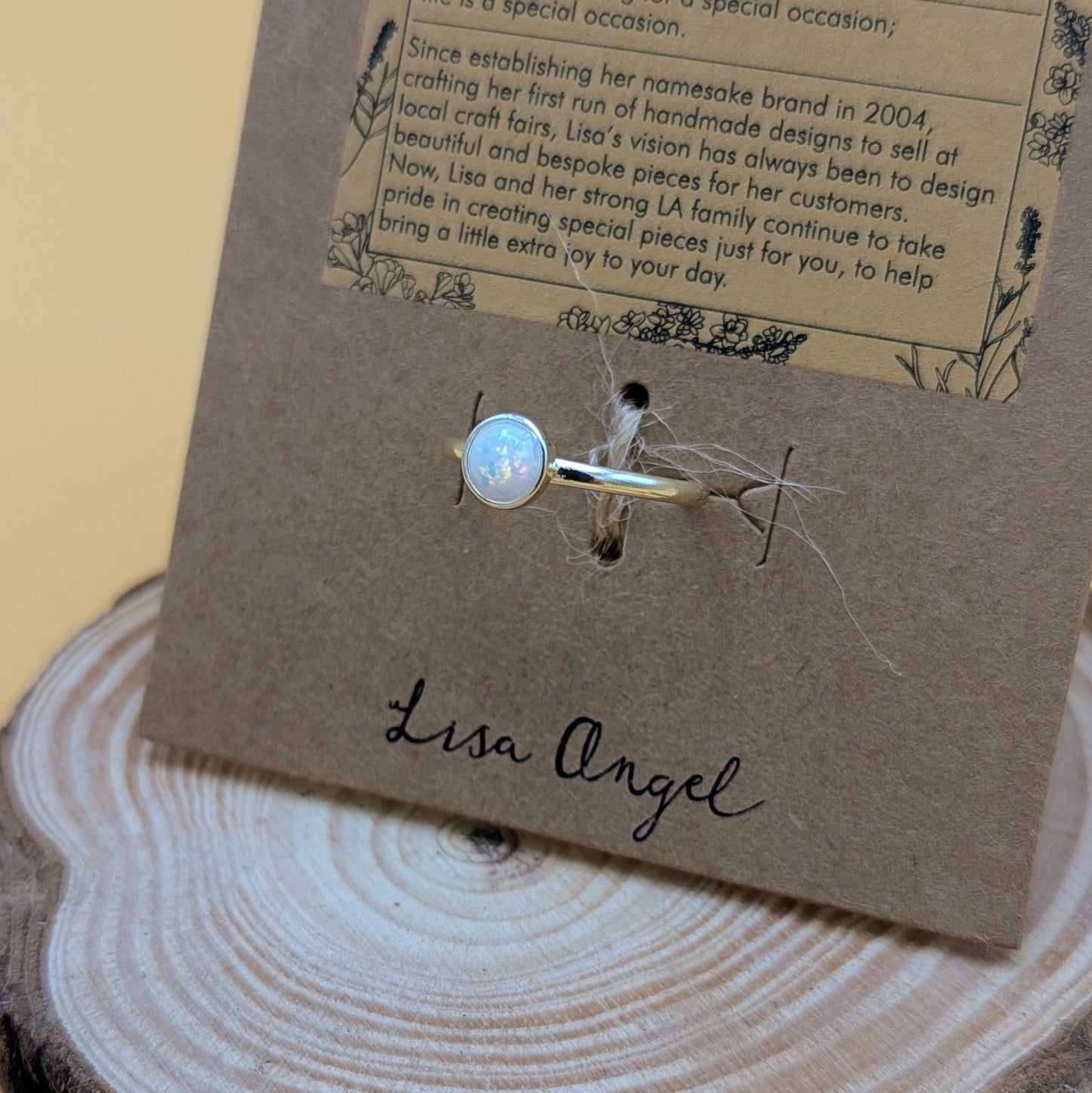 Sterling Silver Round Opal Ring