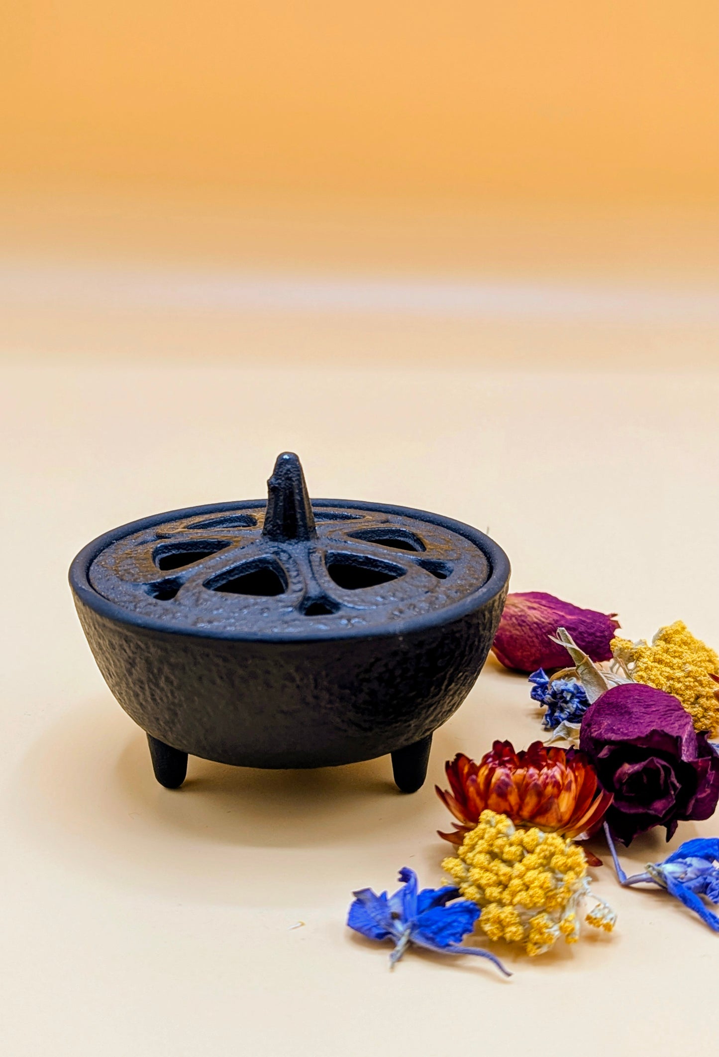 Cast Iron Incense Bowl With Lid