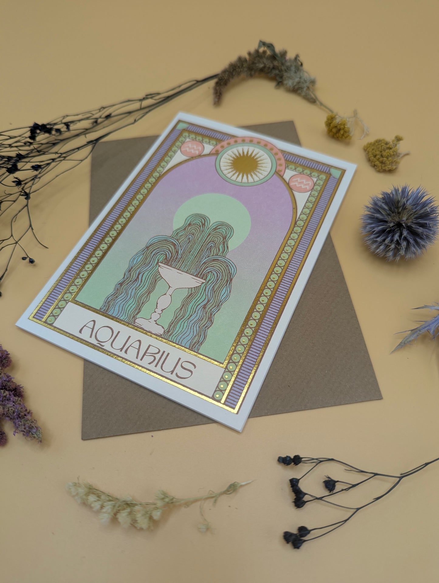Aquarius Zodiac Card