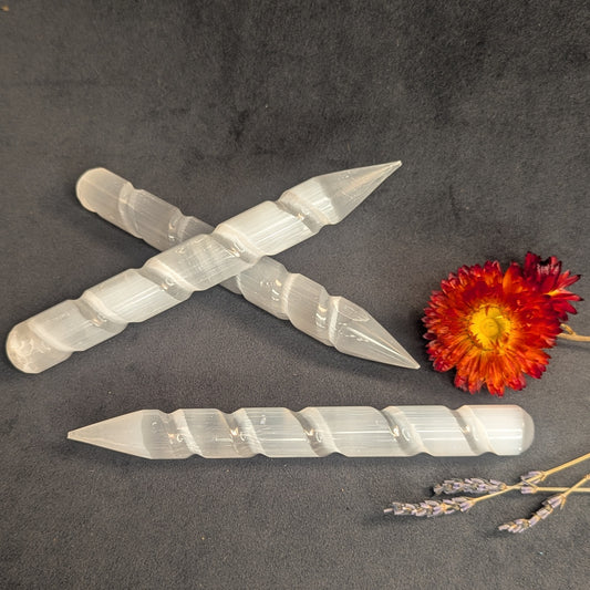 Carved Selenite Wand