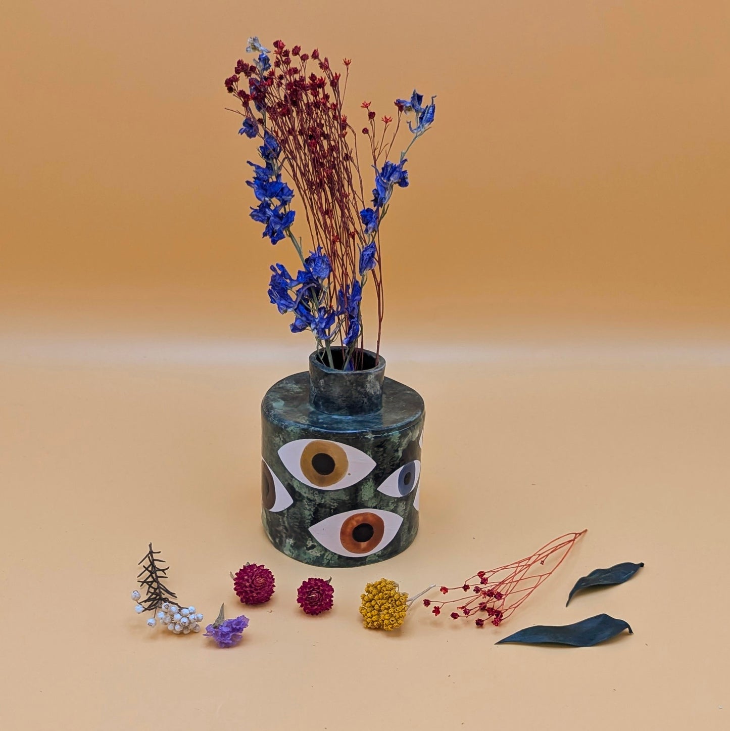 'Green Chunky Eyes Vase' by Ciara Veronica Dunne