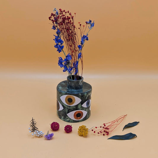 'Green Chunky Eyes Vase' by Ciara Veronica Dunne