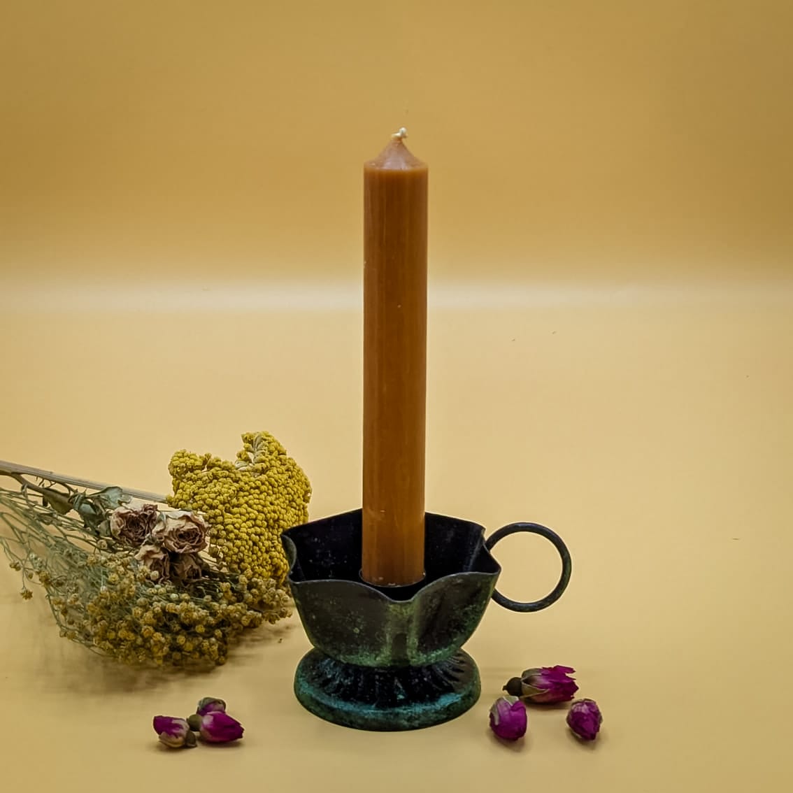 Vintage Moss Iron Candle Holder