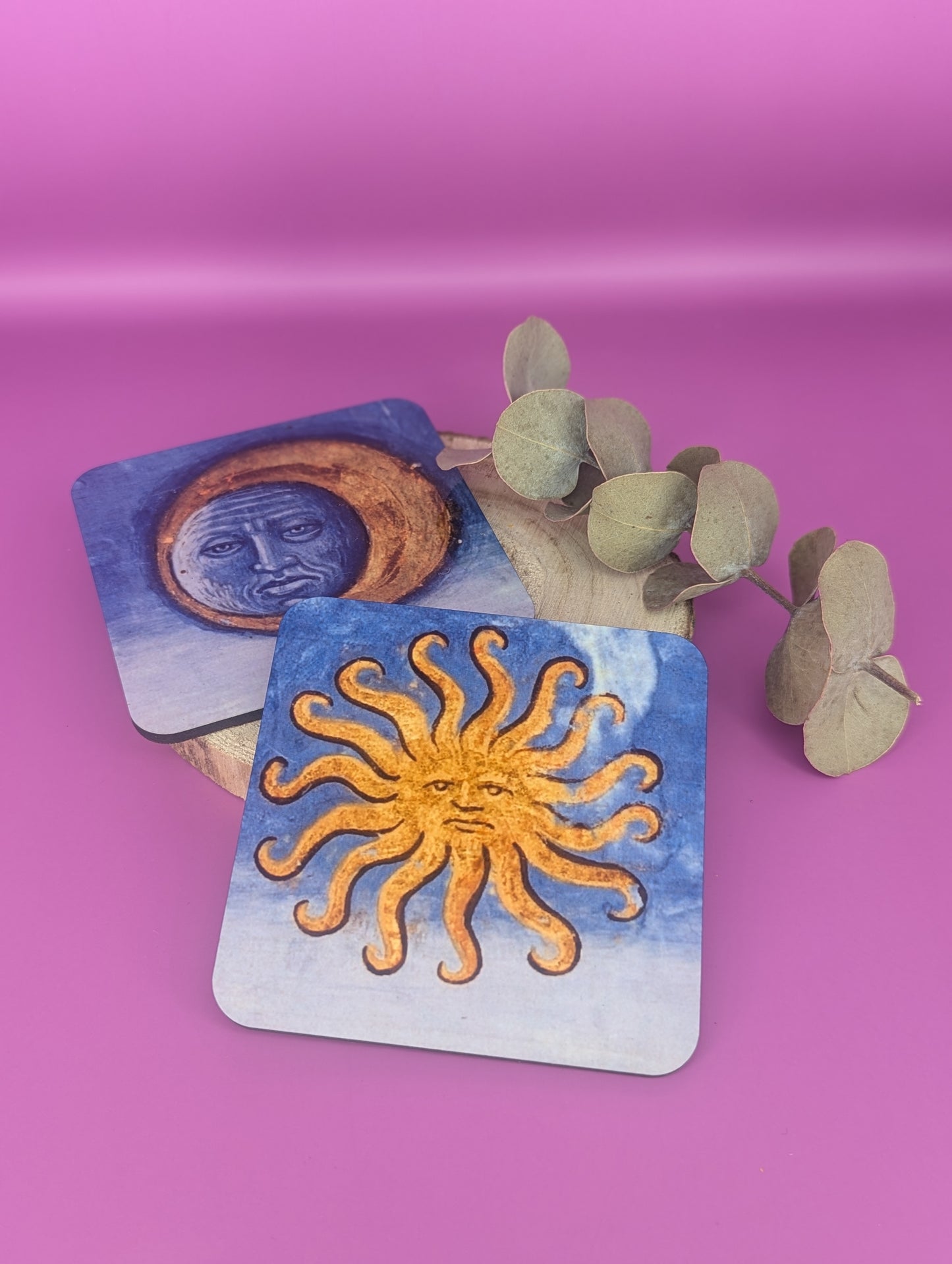 'Medieval Sun & Moon' Coasters