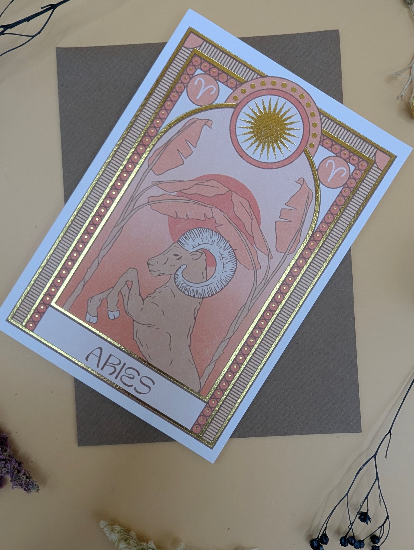 Aries Zodiac Card