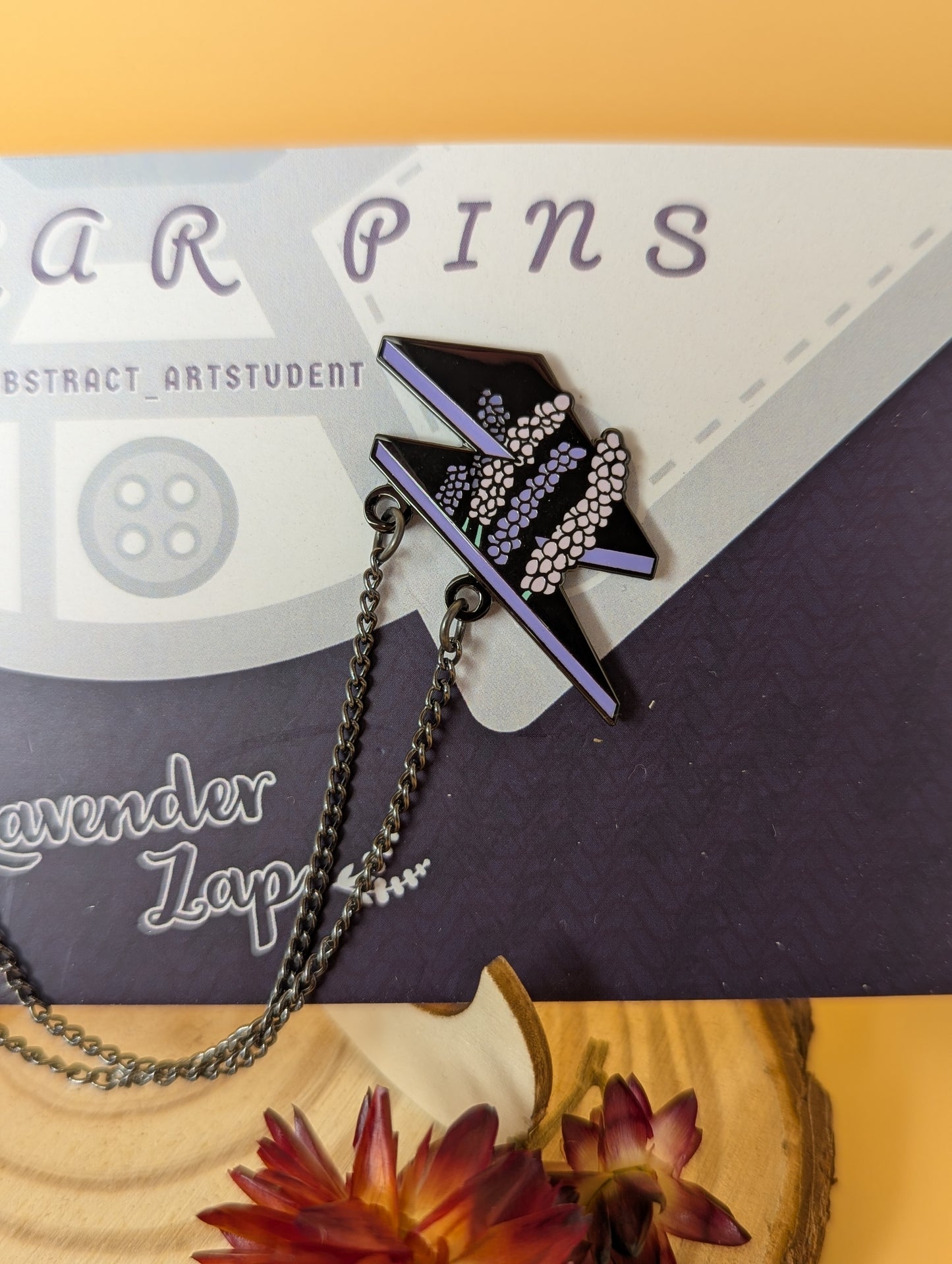 Lavender Zap Collar Pins by Abstract Art Student