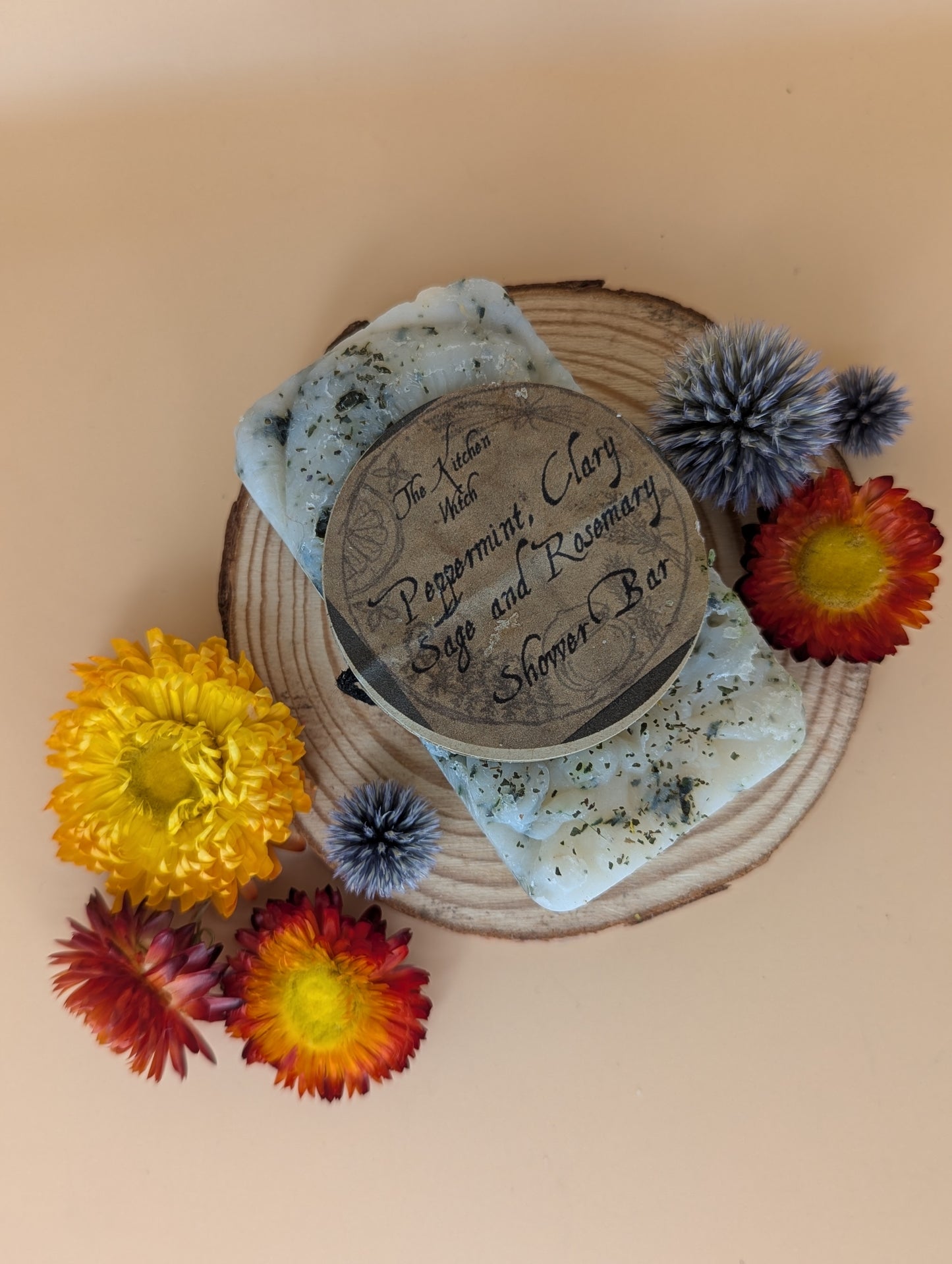 Mushroom Shower Bar - 'Peppermint, Clary Sage & Rosemary'