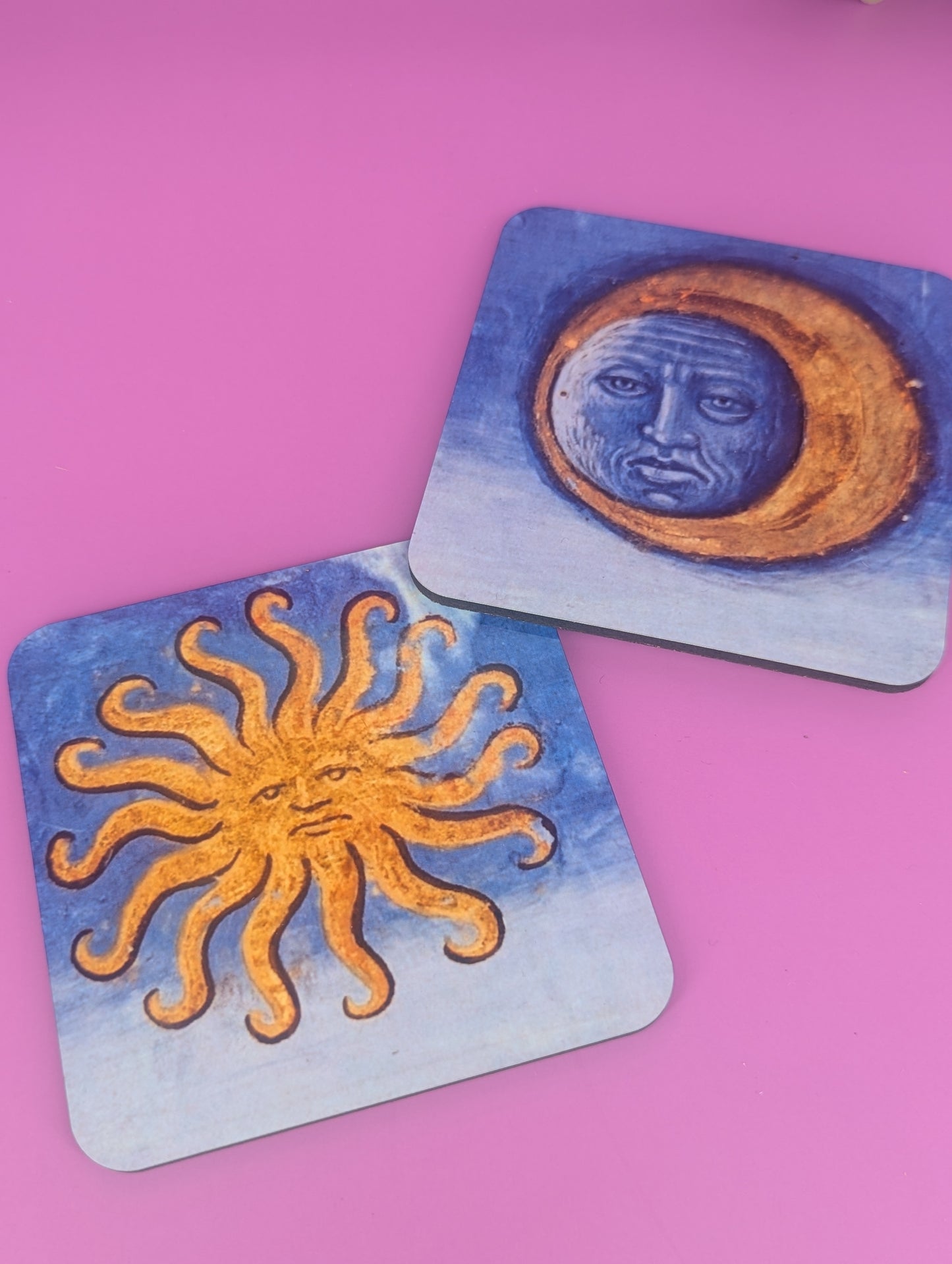 'Medieval Sun & Moon' Coasters