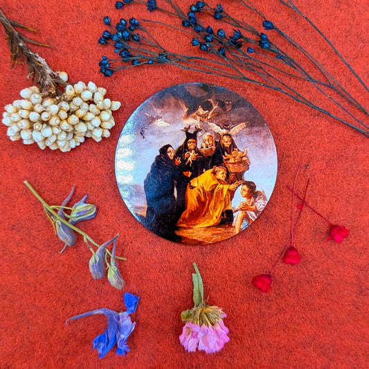 'Huddled Witches' Fridge Magnet