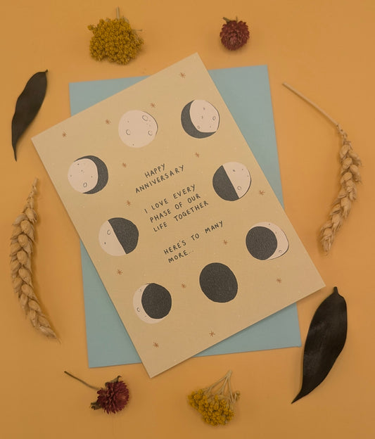 Moon Phase Anniversary Card