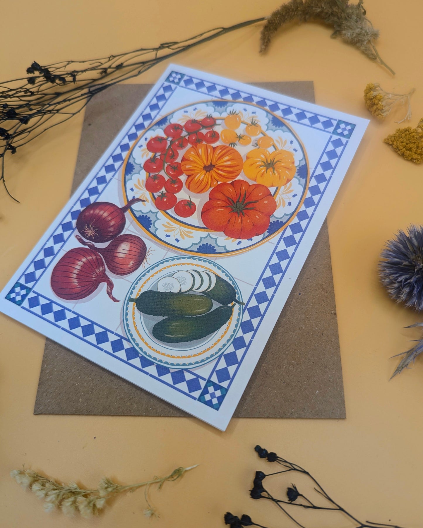 Tablescape - Vegetables greetings card
