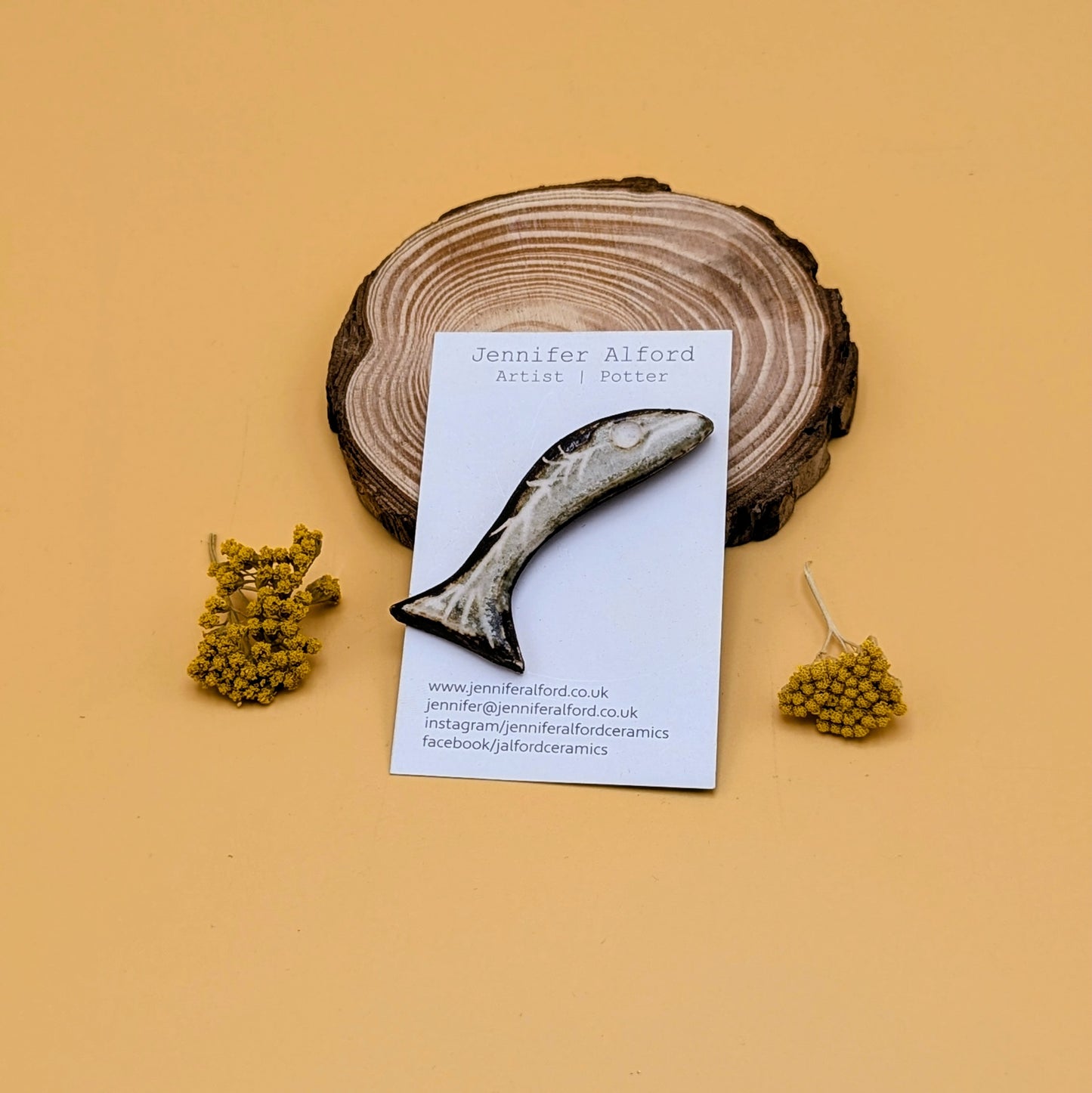 Stoneware Fish Badge