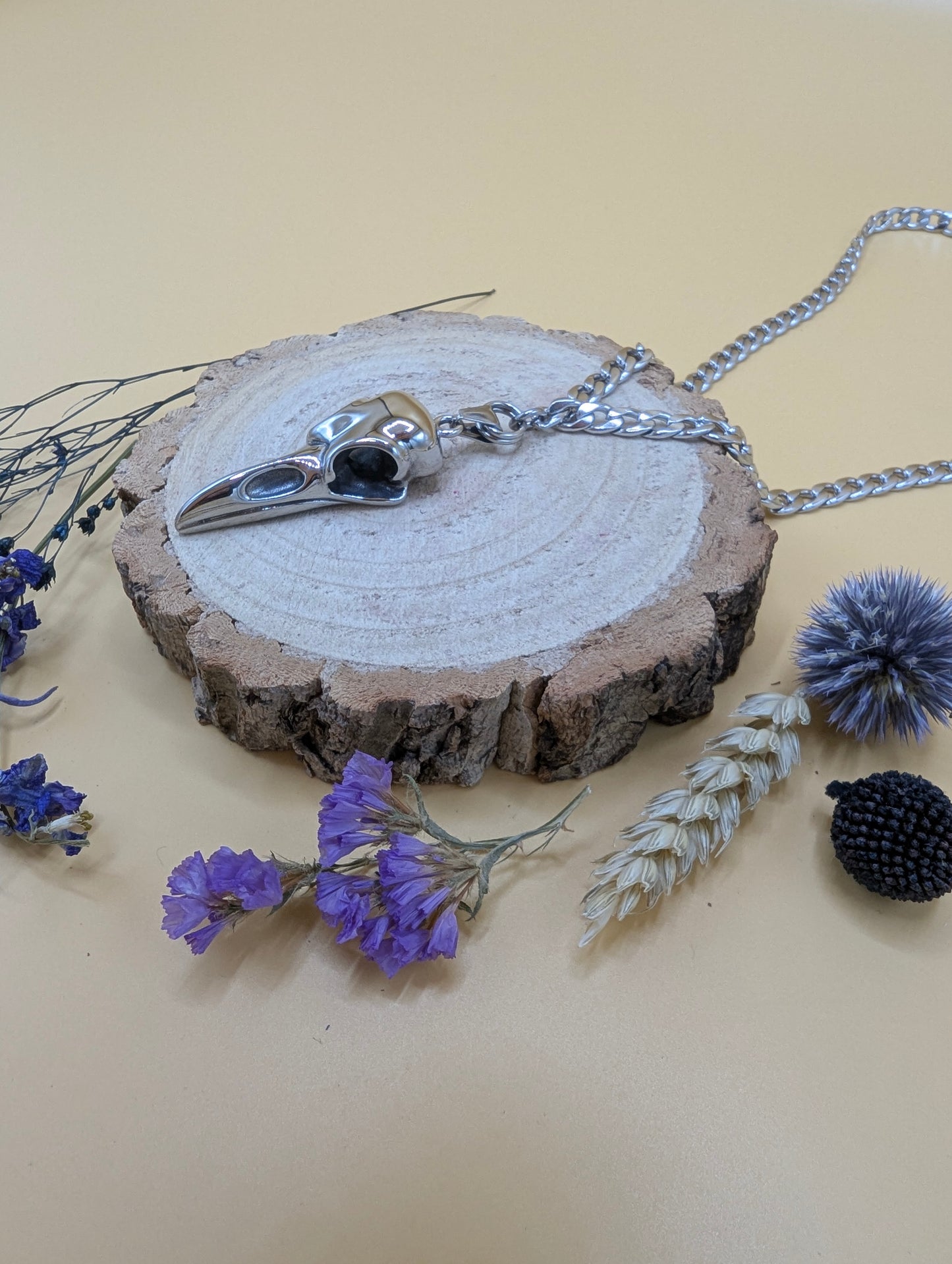 'FINAL BOSS' Corvid Skull Charm Necklace