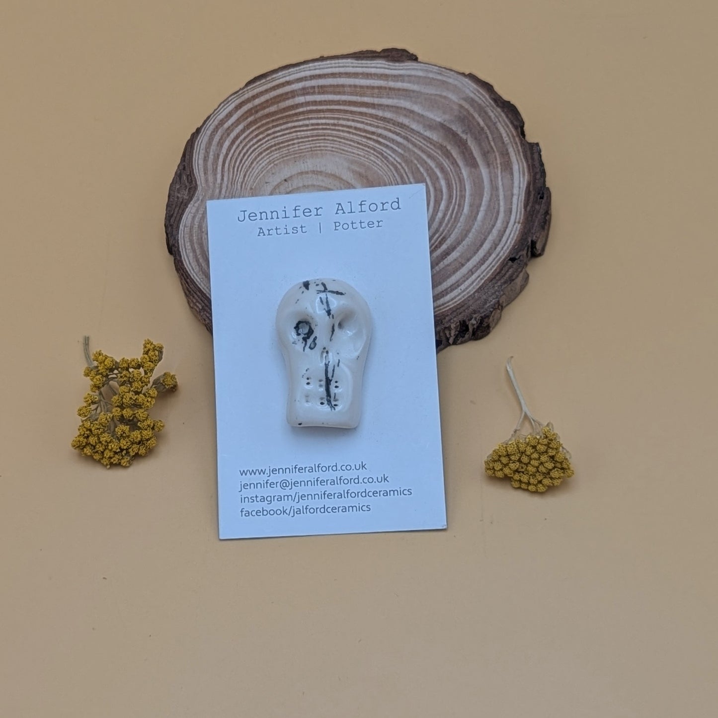 Porcelain Skull Badge