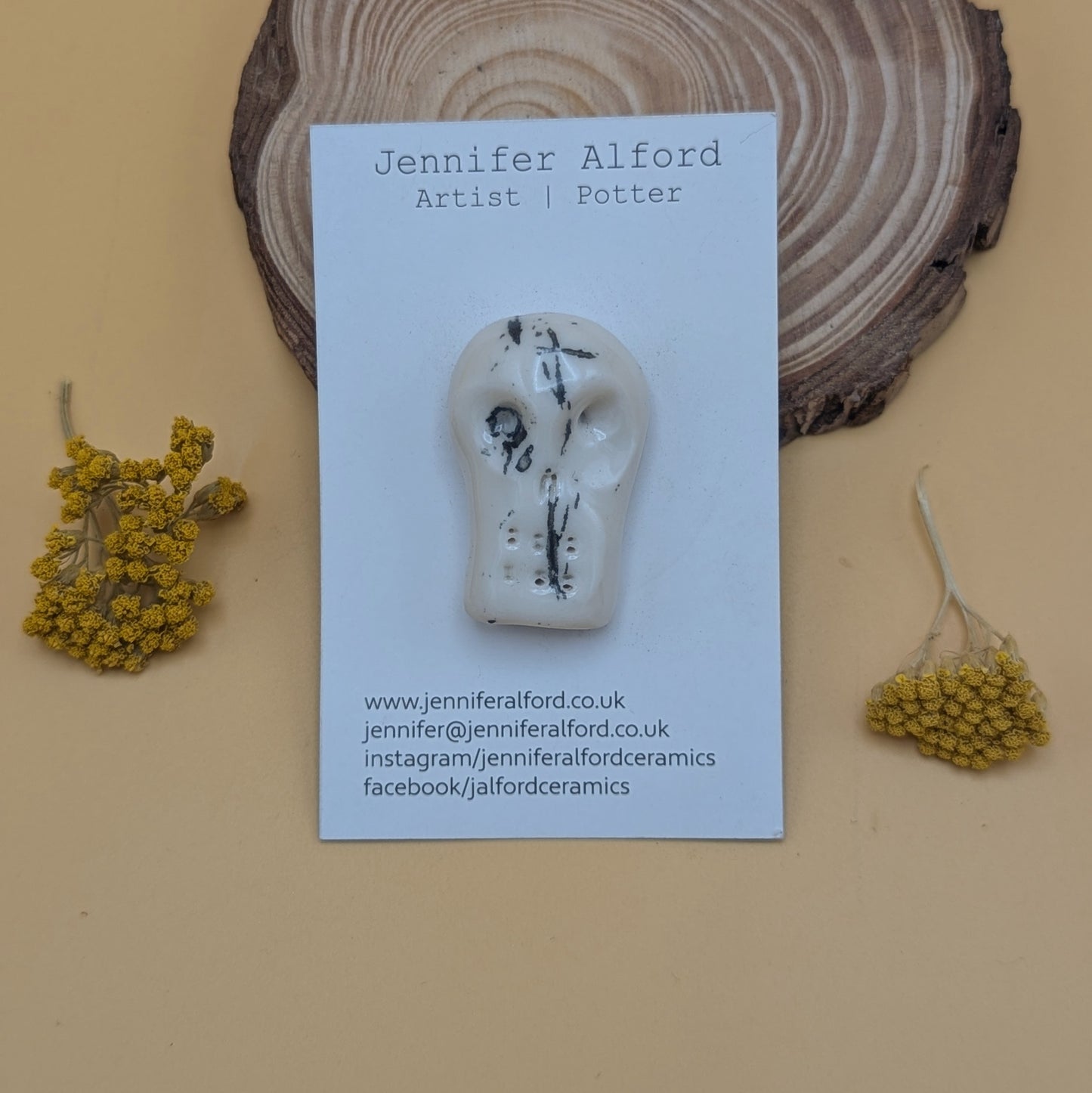 Porcelain Skull Badge