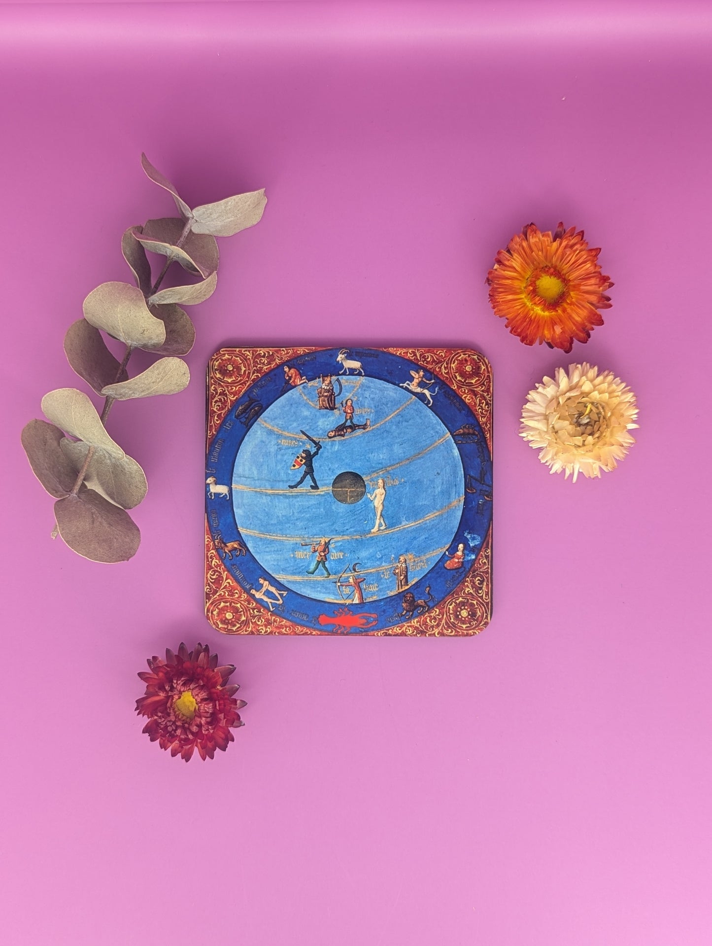 'Medieval Zodiac Chart' Coasters