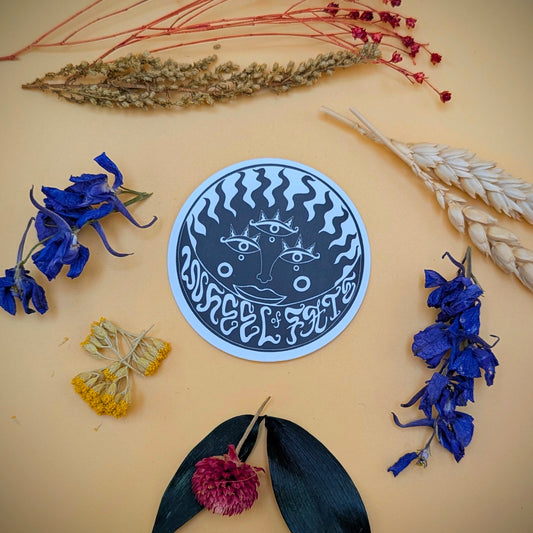 Three-Eyed Sun Circle Sticker