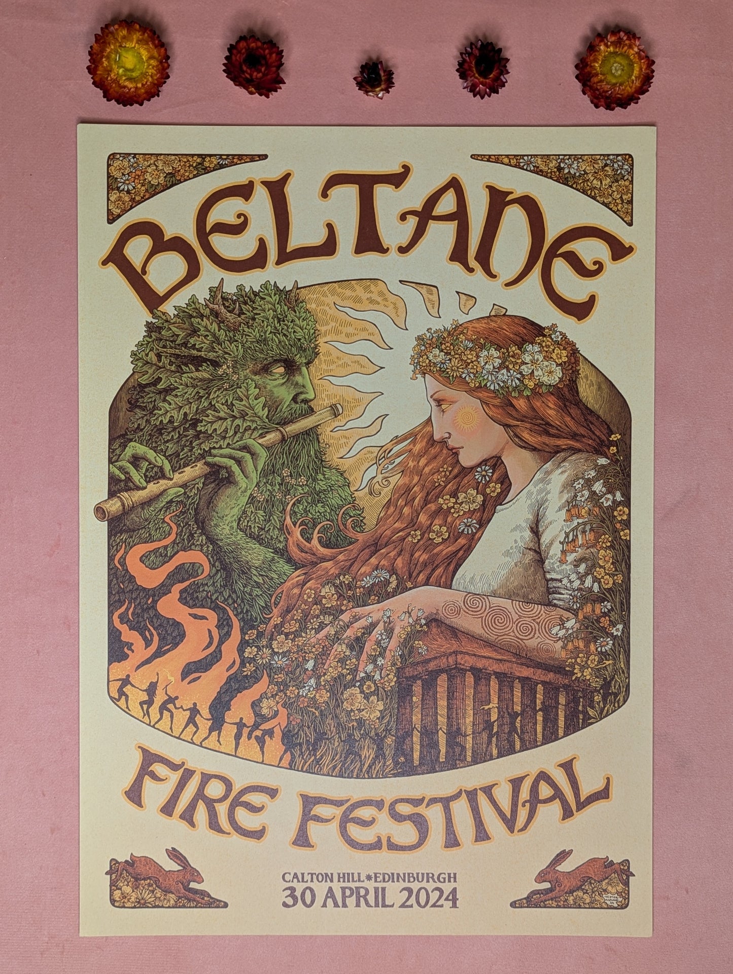 Beltane Fire Festival Poster by Hester Aspland