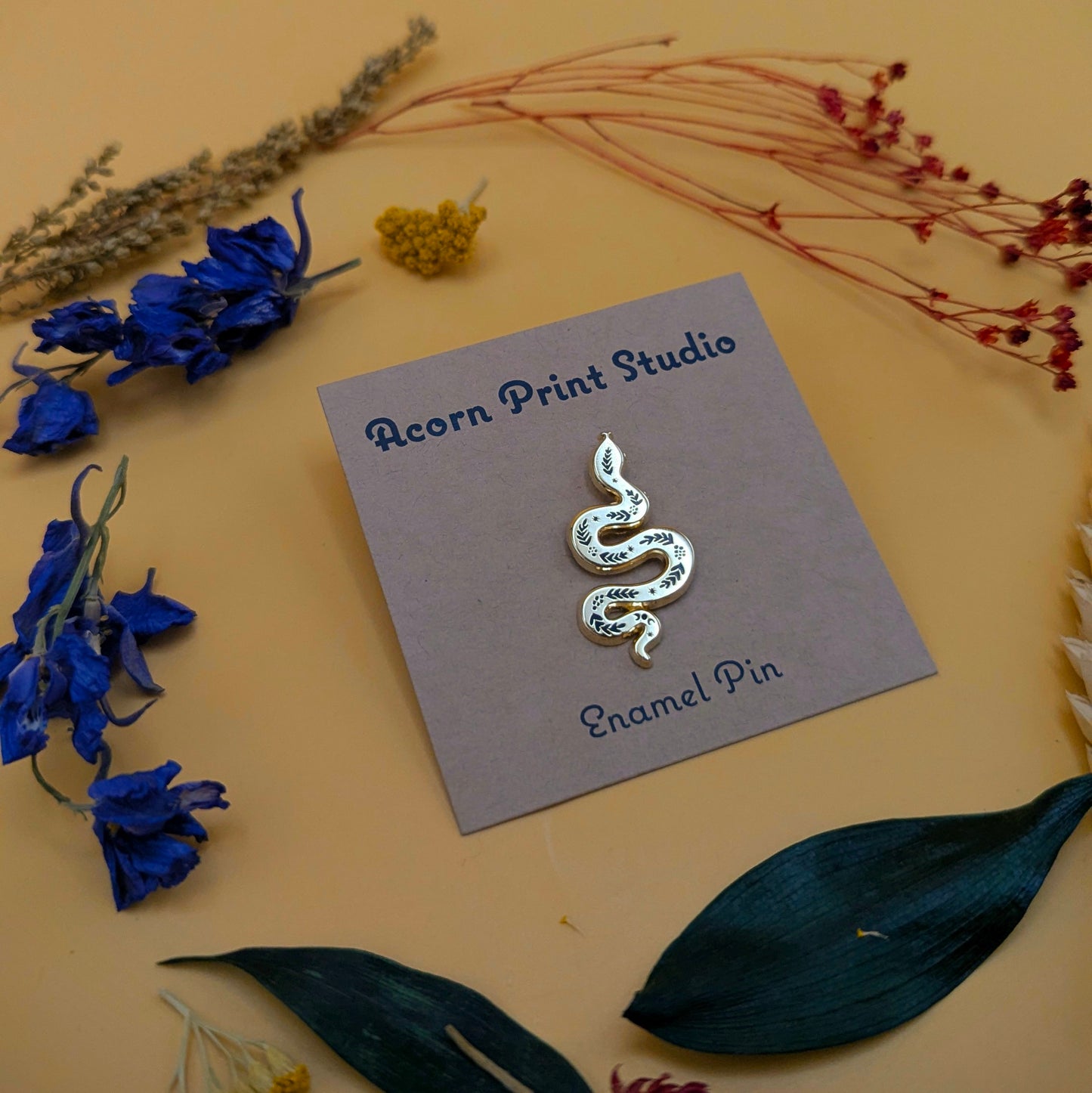 ‘Snake’ pin badge by Acorn Print Studio