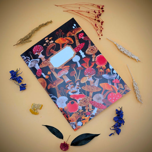 Fungi A5 Recycled Notebook - 36 Plain Pages