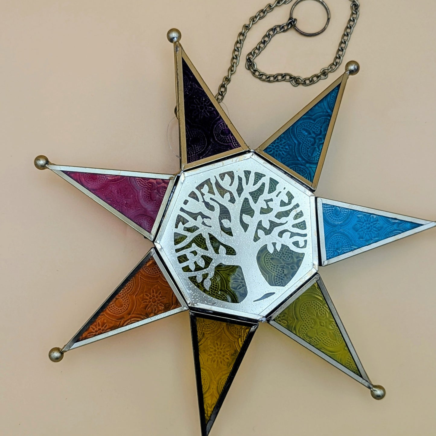 Star Glass Lantern - Tree of Life