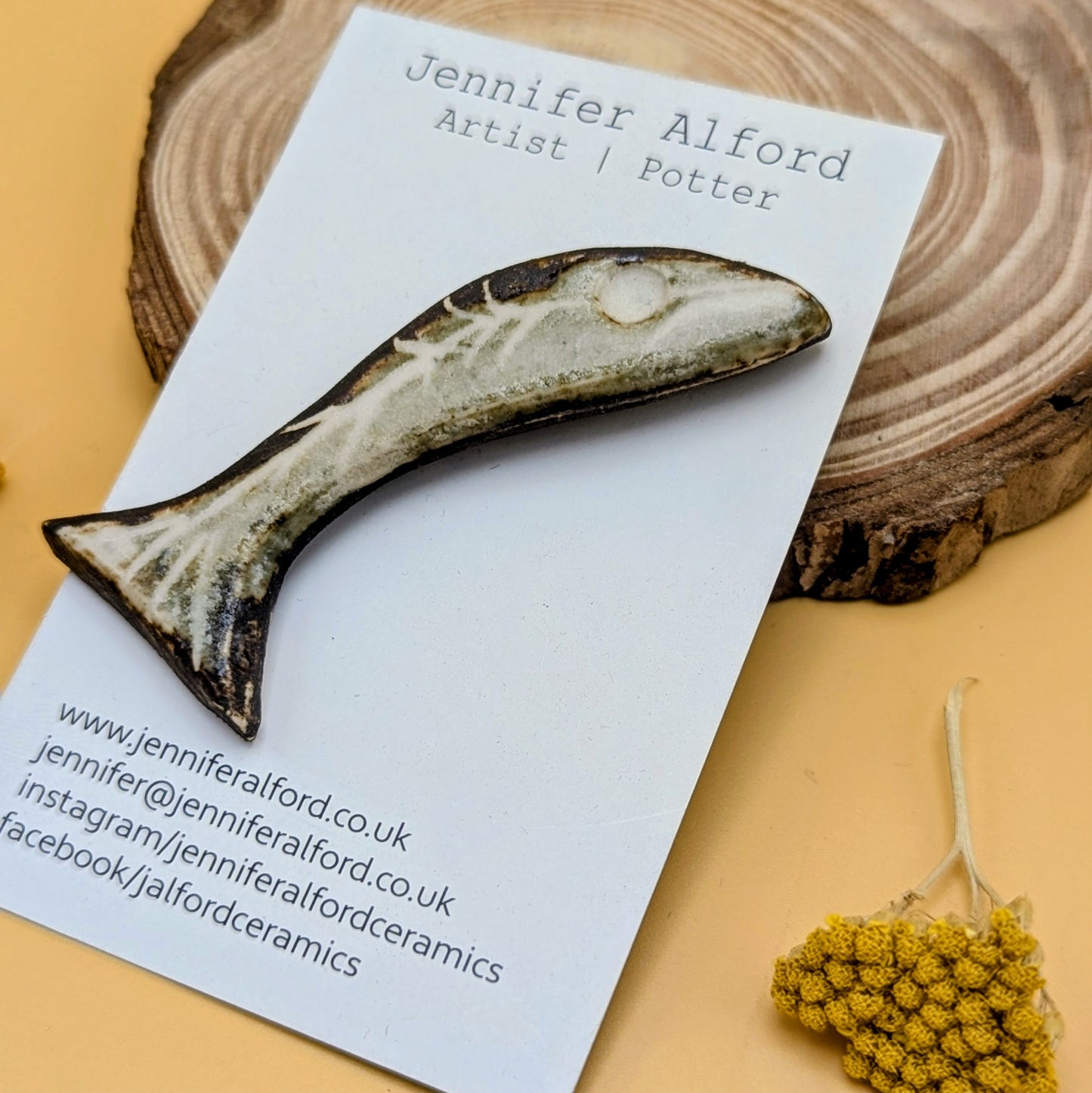 Stoneware Fish Badge