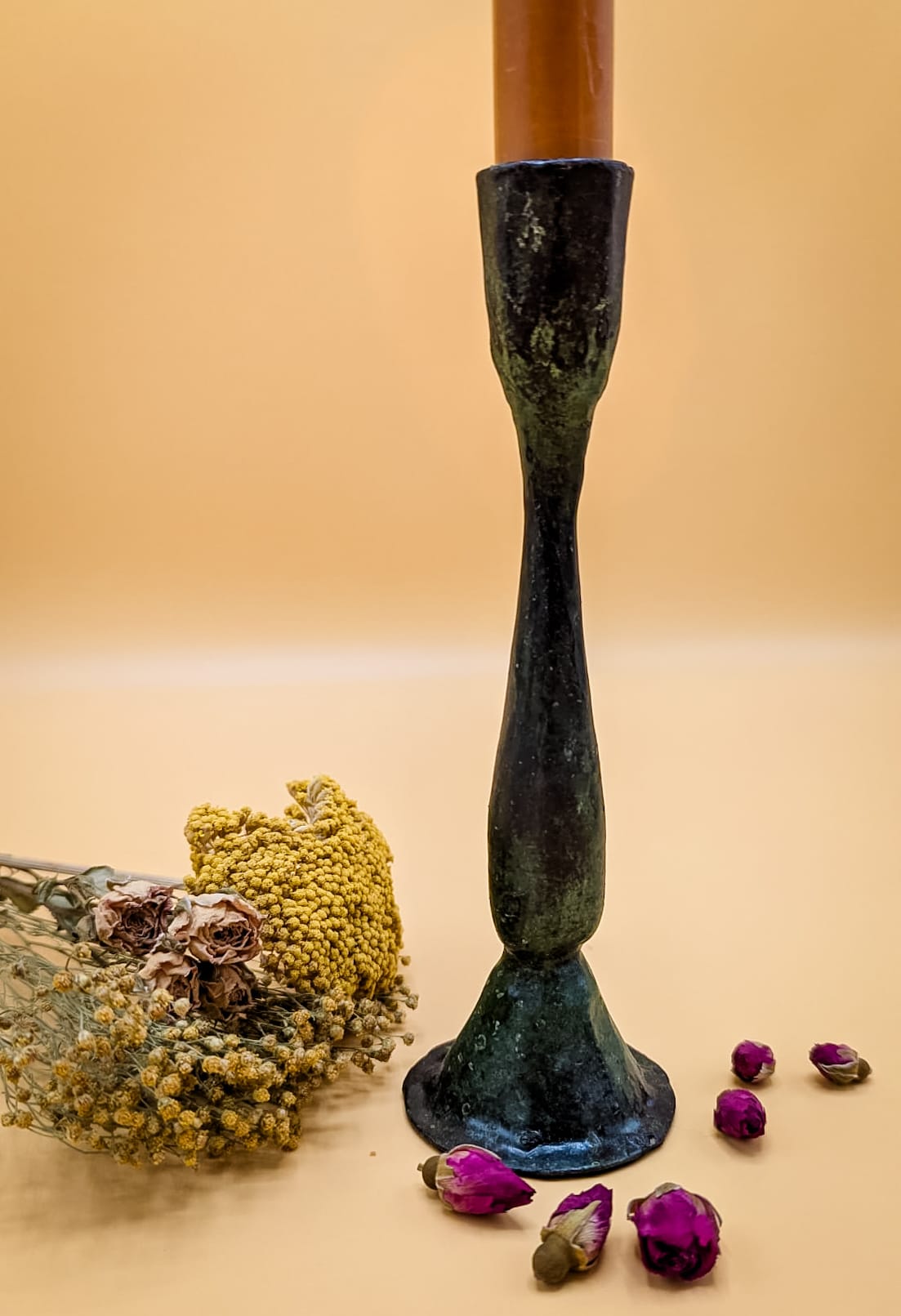 Verdigris Iron Candle Holder