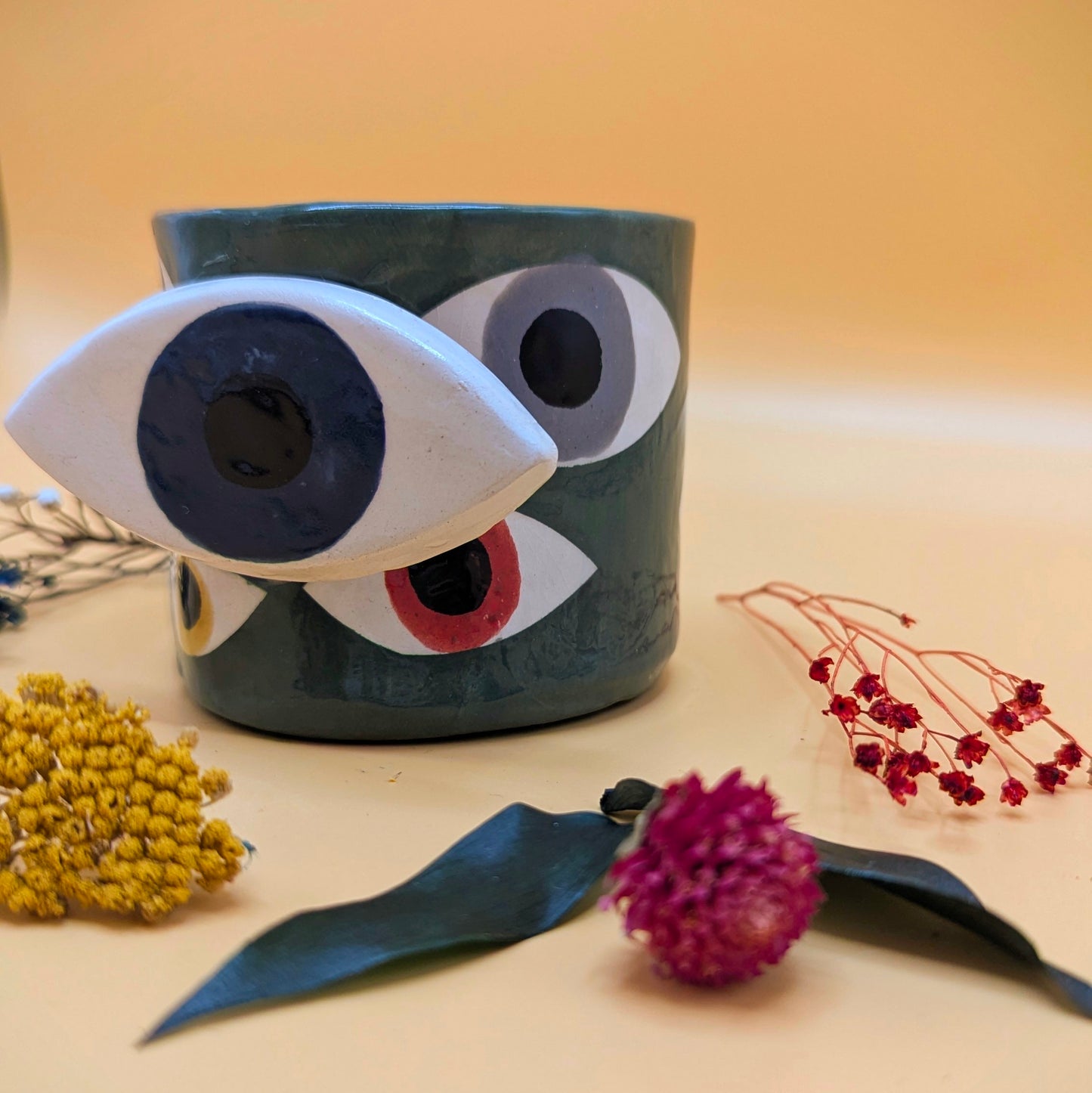 'Eye Pen Ceramic Pot' by Ciara Veronica Dunne